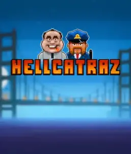 Explore the exciting world of Hellcatraz slot by Relax Gaming, showcasing a quirky prisoner and a guard with the infamous Alcatraz prison and San Francisco skyline in the background. This image captures the adventure and mischief of an Alcatraz-inspired game, perfect for players looking for a unique slot experience, offering a entertaining gaming experience. 