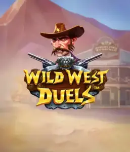  Step into the rugged world of "Wild West Duels" by Pragmatic Play, featuring a gritty gunslinger ready for a showdown. The image displays a fierce cowboy with crossed pistols, set against a desert backdrop. His sharp gaze and detailed attire capture the essence of the Old West. The game's title is boldly presented in a striking font, enhancing the action-packed theme. 