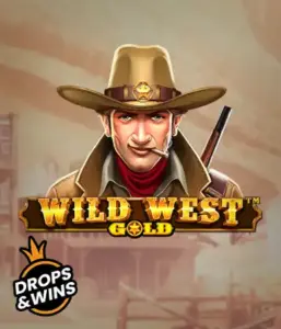  Meet the daring sheriff of "Wild West Gold," a captivating slot game by Pragmatic Play. The graphic depicts a stern-faced sheriff with a sheriff’s badge, set against a dusty Old West town backdrop. The game's title is prominently displayed in a stylized font, accentuating the theme of adventure and law enforcement in the wild frontier. 