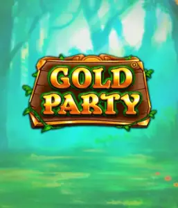 Step into the enchanted forest of the Gold Party game by Pragmatic Play, highlighting a rustically styled wooden sign decorated with golden letters. The background features a misty green forest adding a touch of enchantment to the game's theme. Great for those who enjoy nature-themed slots, offering a delightful gaming experience. 